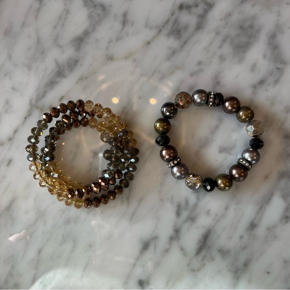 2 Piece Set Beaded Bracelets Gypsy Boho Bohemian‎ Fairy Whimsy